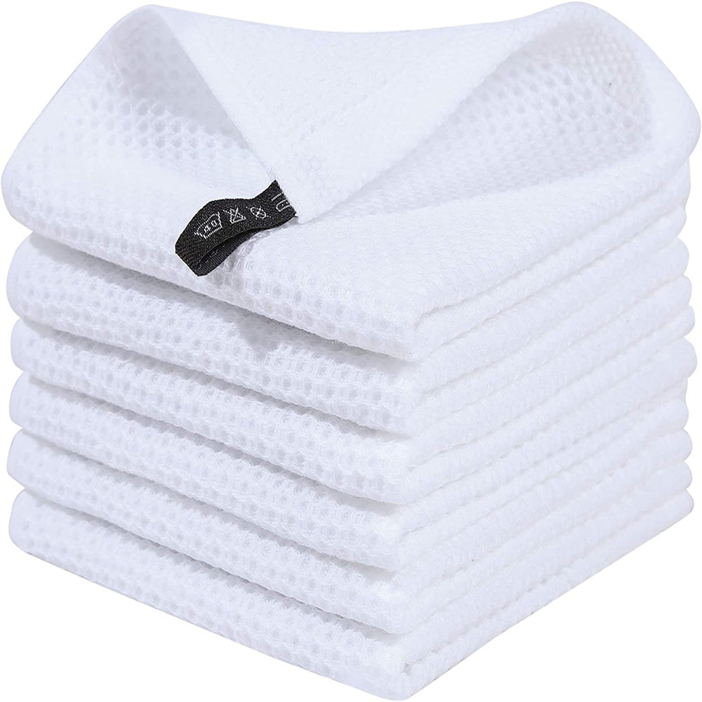 Amazon bestseller: pure cotton honeycomb kitchen towel set with hooks - waffle weave dishcloths for cross-border e-commerce