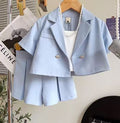 Girls' summer new french style niche outfit: blazer + wide-leg shorts - direct from the manufacturer