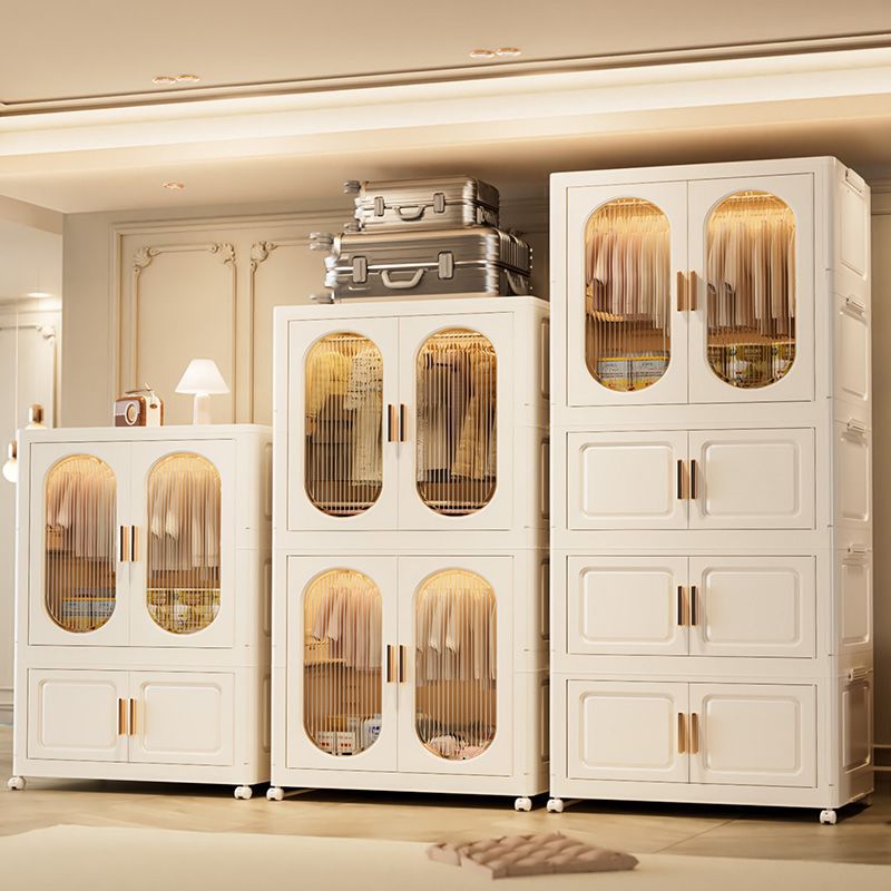 Installation-free thickened hanging clothes style foldable plastic storage cabinet for home bedroom layered kids clothes storage cabinet