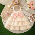 Girls' spaghetti strap cake dress - new summer  style: sweet, chic, comfortable, and skin-friendly fashion dress for baby girls