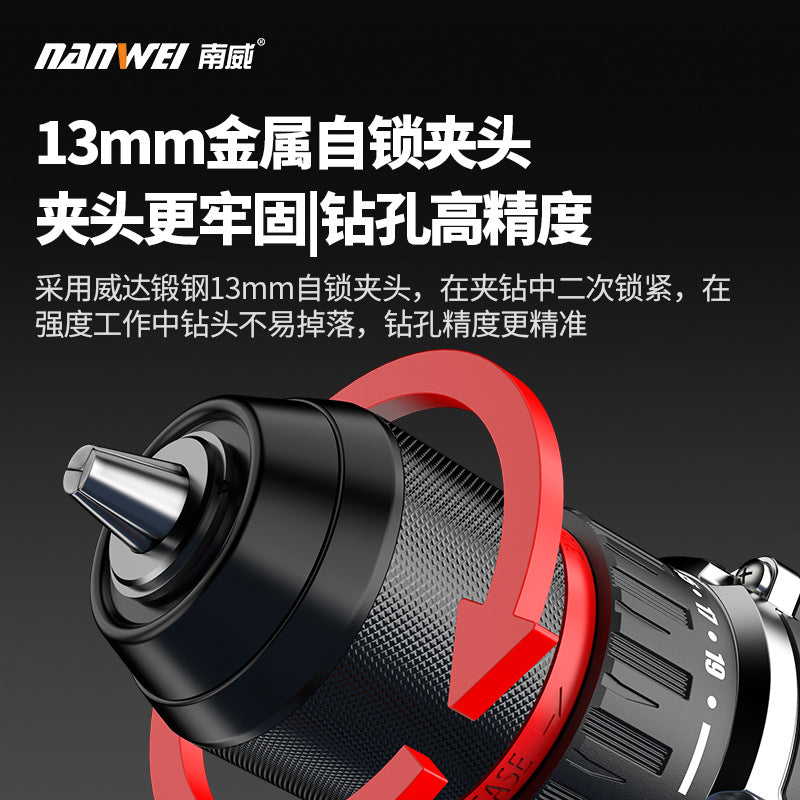 Wholesale high-power cordless power tools: brushless 13mm impact drill, industrial-grade cordless drill, and electric screwdriver