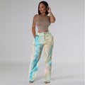 Amazon hot selling european and american women's fashion printed tassel straight-leg casual pants cross-border e-commerce women's trousers
