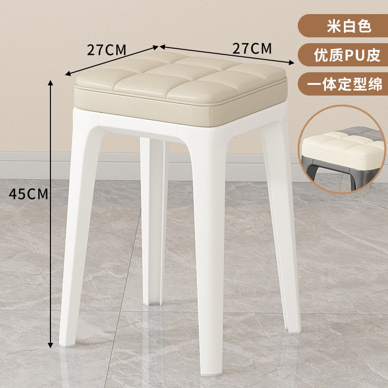 Modern minimalist plastic stool -  new arrival chair - dining chair - light luxury high-end feel - home use - small apartment dining table chair