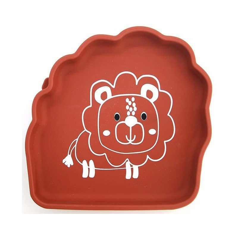 Cross-border children's silicone dinner plate baby partition plate complementary food bowl suction cup anti-drop animal shape silicone tableware