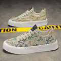 Men's spring 2026 new breathable canvas shoes - trendy, versatile, athletic & casual low-top sneakers with printed designs