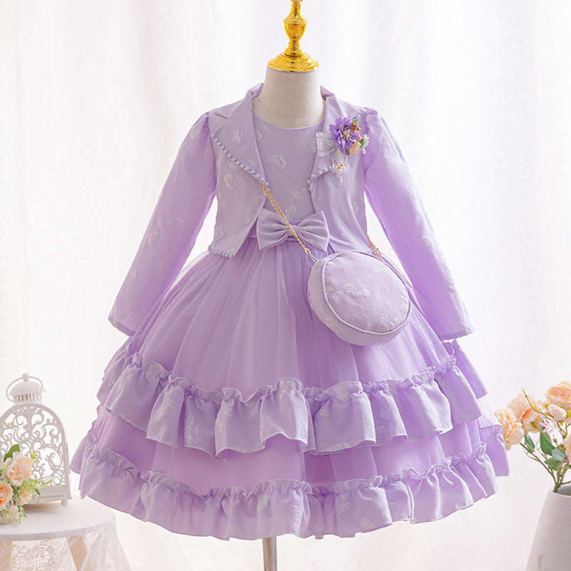 Ready-to-ship wholesale three-piece tutu skirt set, children's formal dress, princess dress, girls' birthday dress, kids' dress