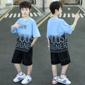 Boys' summer outfit set:  new trendy & stylish kids' summer clothes, short-sleeve two-piece set for boys