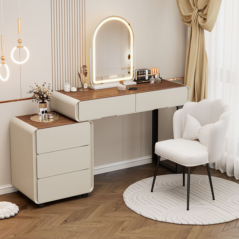 new master bedroom vanity table - solid wood, light luxury, high-end feel, chest of drawers integrated makeup vanity, bedroom makeup table