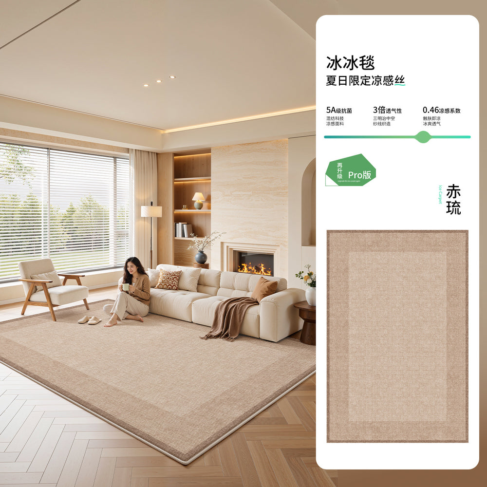Ice silk mat carpet summer cool feeling medieval style bedside coffee table sofa cushion no-wash wipeable non-slip mat floor mat