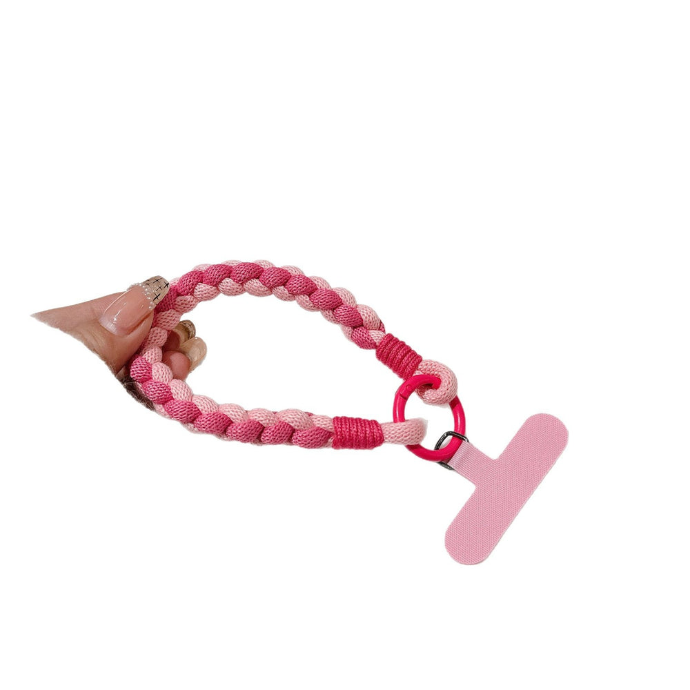 Colorful braided rope mobile phone creative short lanyard wrist nylon accessories satchel twist hanging ornaments cartoon finger ring