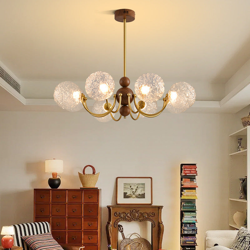 American light luxury bedroom light modern simple French living room chandelier new Chinese dining room magic bean glass ball lamp