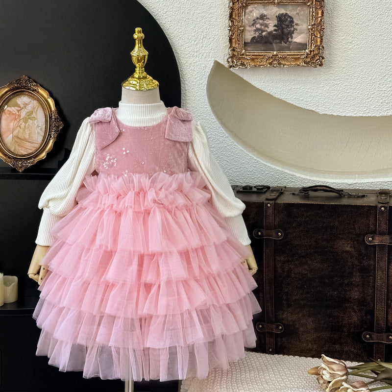 Girls' dress  autumn new collection baby formal dress lolita princess dress kids sequin tutu puffy skirt