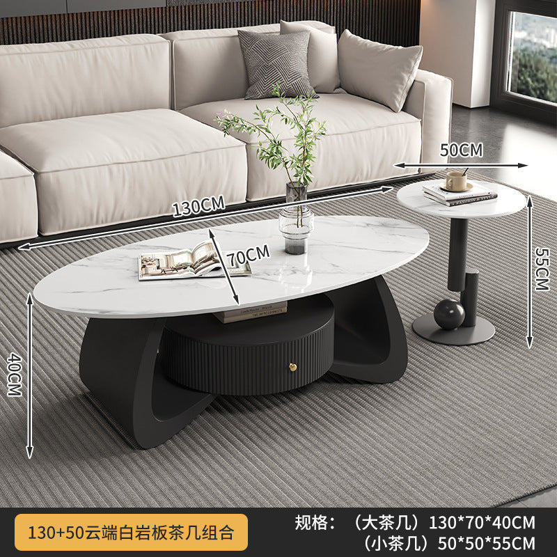 Cream style normcore slate coffee table living room for home coffee table new arrivalaccessible luxury small apartment coffee table combination
