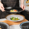 Japanese-style ceramic straw hat plate - hotel & restaurant pasta plate, large soup plate, home dinner plate, display plate - wholesale