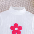 fashionnew arrivalfall and winterfashion small turtleneck with small flowers long sleevestops+bowspatchwork half sleeves