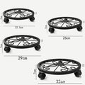 Metal movable flower pot tray wrought iron flower stand roller flower pot base universal wheel movable flower pot stand cross-border