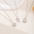 2024 new cross-border e-commerce jewelry: versatile diamond-studded butterfly pendant women's alloy rabbit necklace - wholesale