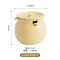 Accessible luxury lard filled ceramic kitchen seasoning storage jar multi-purpose seasoning jar with spoon for home chili jar wholesale