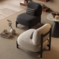 Cream style solid wood sofa chair normcore cashmere lazy lounge chair japanese style small apartment casual sofa seat