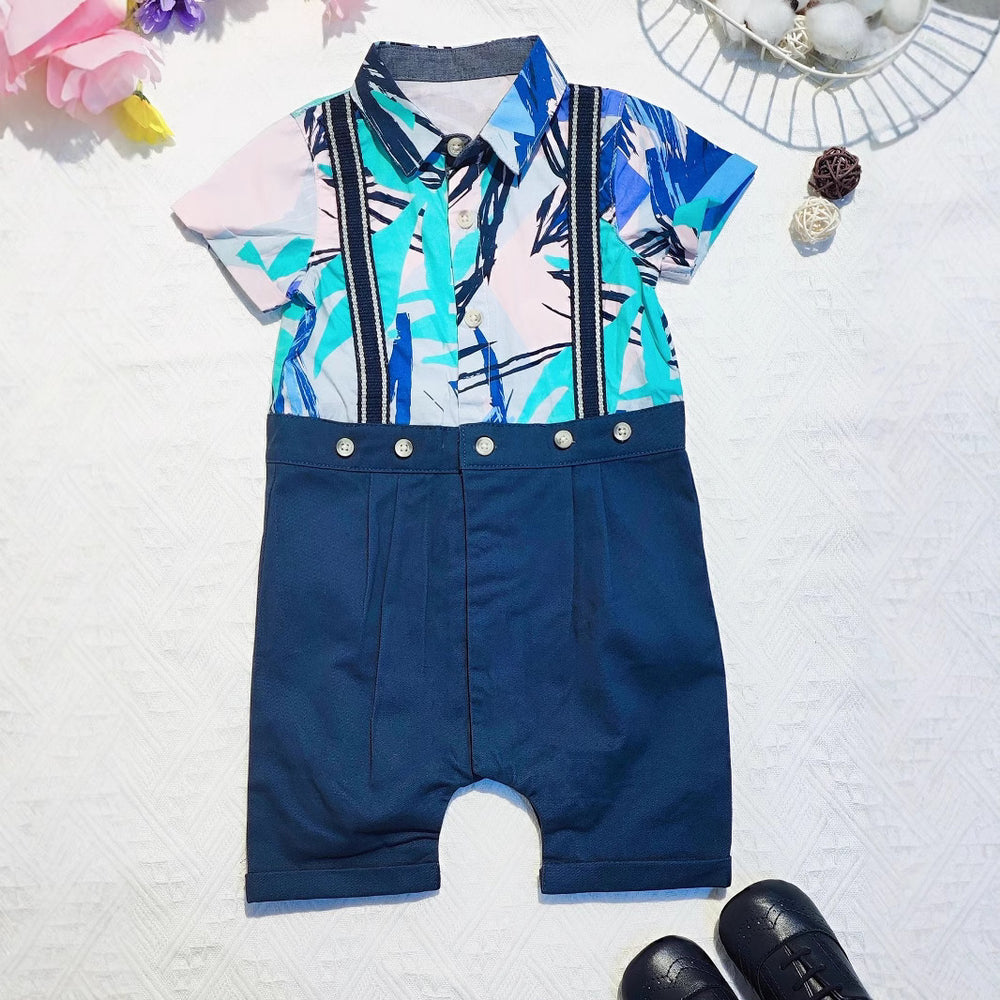 Export original order mp children's clothing baby summer new product handsome baby gentleman suspender jumpsuit jumpsuit