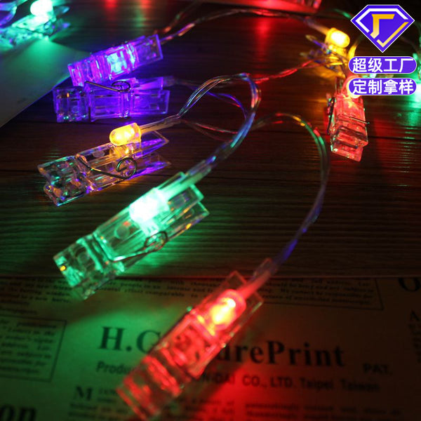 [Customization] Clip light string background creative photo clip battery light string interior decoration photo clip light string