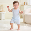 Baby two-piece outfit set: lightweight cotton tank top and shorts for summer - breathable and comfortable casual wear for infants and toddlers