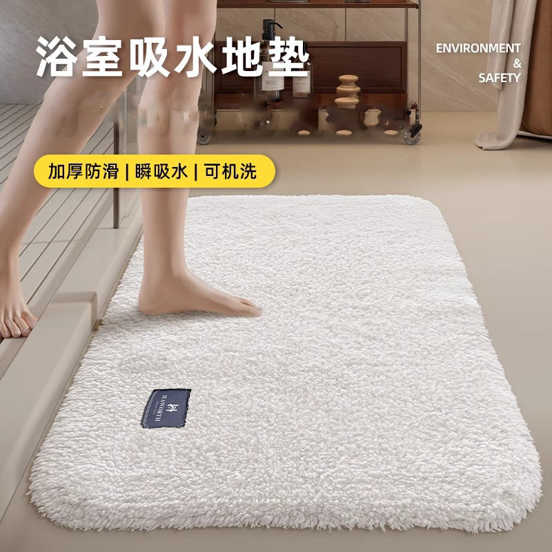 Five-star hotel thickened floor towel bathroom mat toilet foot mat pure cotton absorbent non-slip for home bathroom floor mat