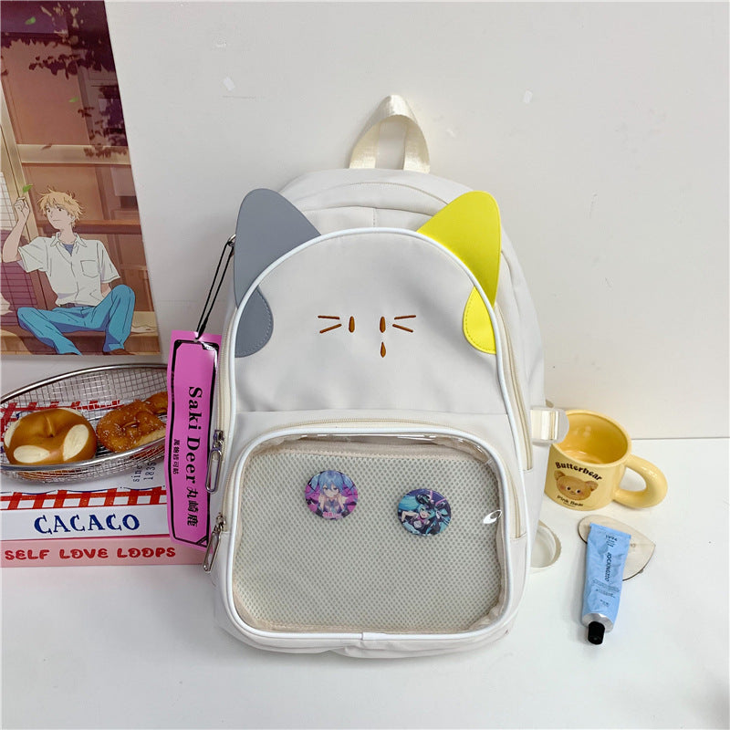 New high-value, fresh, sweet and cute female backpack, junior high school student schoolbag, light travel and large-capacity backpack.