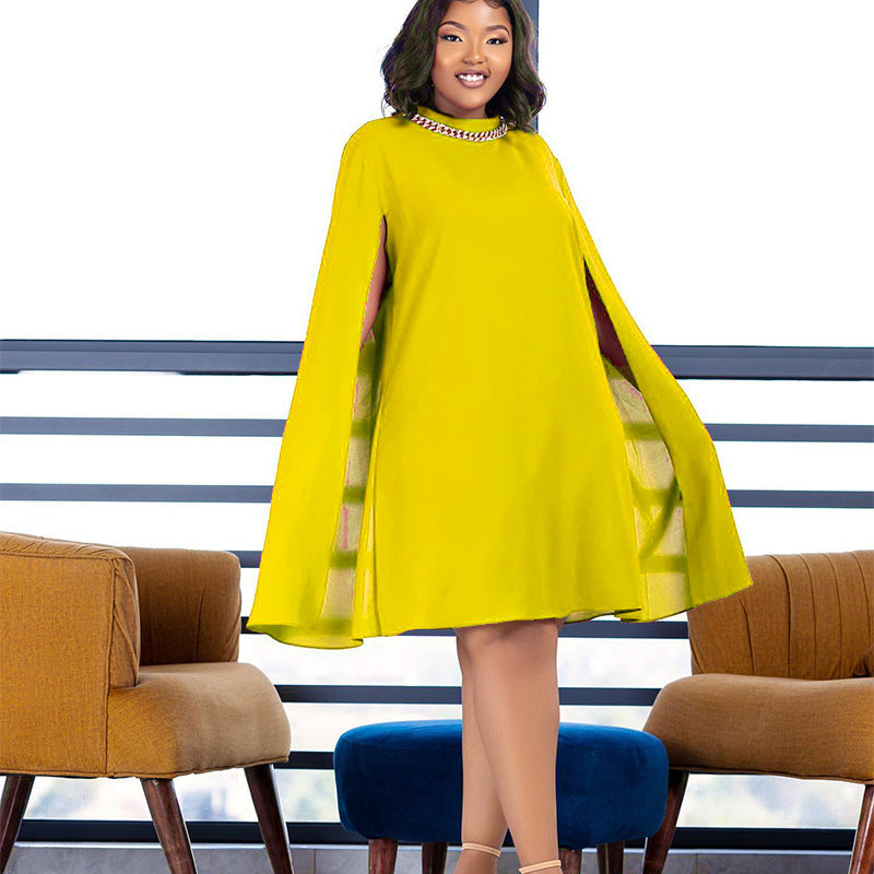 African cross-border  new arrivalfashion african elegantwork clothingpure color leisureloose style dress big sale