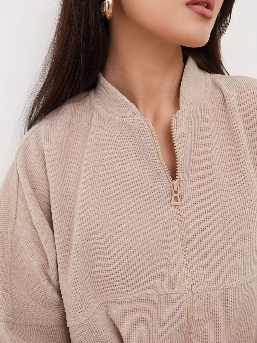 European and American casual suit American autumn and winter cardigan sports women's clothing fashion street style long-sleeved jacket trousers two-piece set