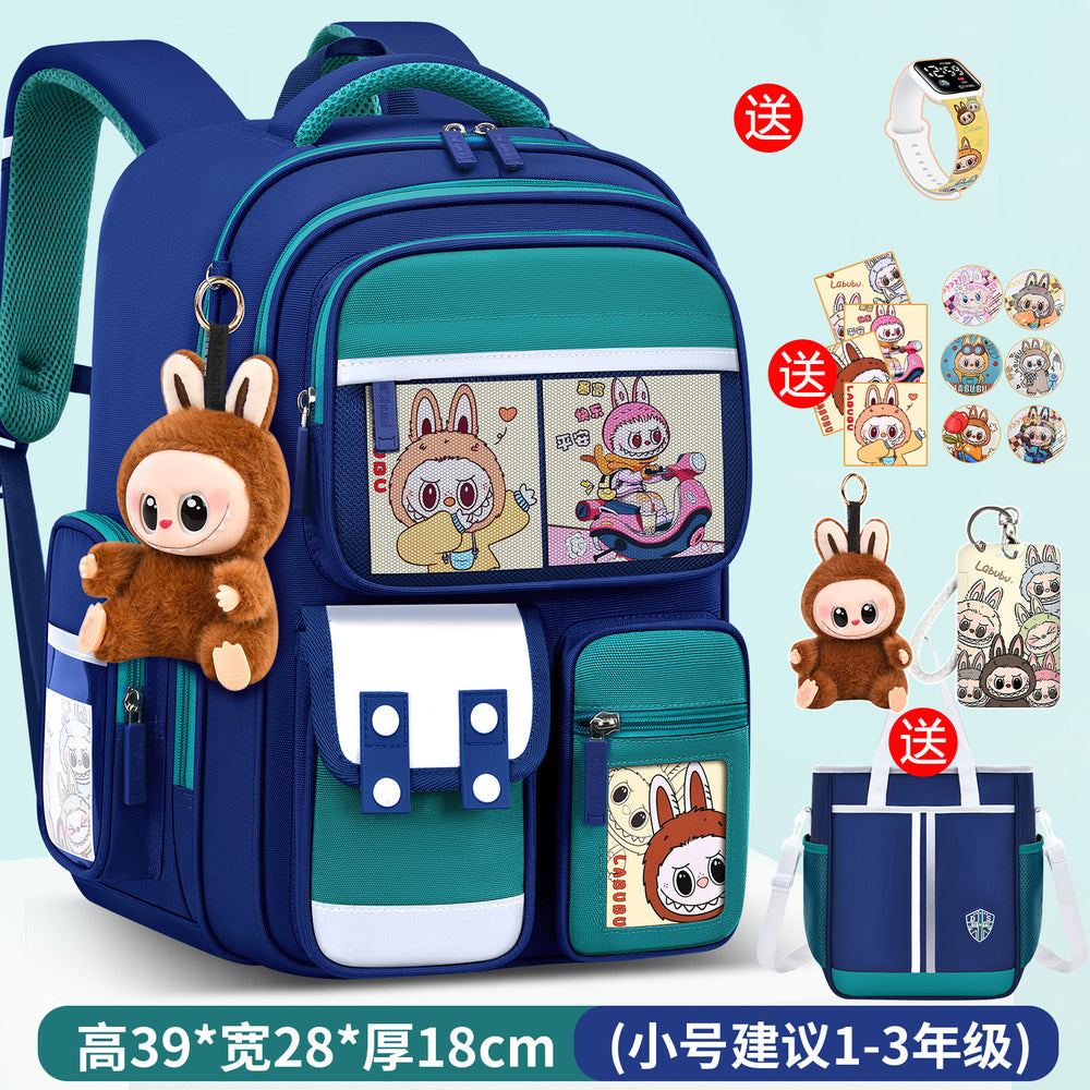 Labubu backpack - new 2026 model for elementary school students (grades 1-6). lightweight, spine-protecting, and load-reducing design for boys and girls