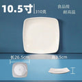White square melamine dinnerware set - western style plates, fast food plates, covered fried rice/sauce dishes - wholesale for student cafeterias and dining halls