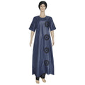 Wholesale   two-piece set short sleeve matte fabric dress with headscarf maxi dress plus size women's