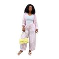 European and american cross-border women's fashion:  summer new collection - stylish casual turn-down collar long sleeve shirt and high-waisted tie-waist pants set