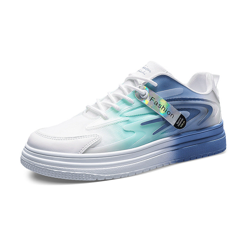 Men's spring 2026 new lightweight athletic shoes - breathable mesh sneakers, summer casual skate shoes, gradient white trendy shoes