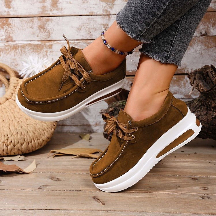 Exportcasualplus size 43 tie back heightening women's shoes autumnew arrival women's outwearplaid soft bottom flatsflats