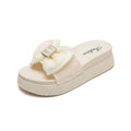 【platform sole】bowknot slippers women's summer outdoor wear 2024 new fairy style fashion non-slip sandals