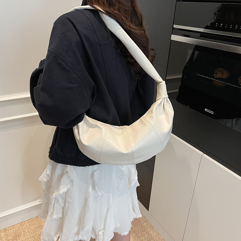Shoulder bag women's simple dumpling bag messenger bag women's bag 2025 spring and summer new fashion croissant bag