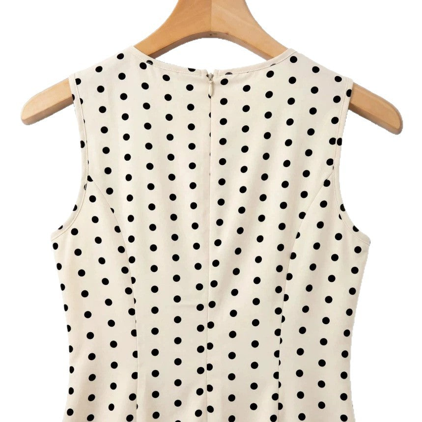women's fashion:  summer new arrivals - european & american style, figure-flattering, polka dot, ruffle hem, sleeveless dress