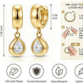 14k gold-plated teardrop pendant earrings - european & american fashion, minimalist chic, light luxury earrings - women's high-end ear cuff