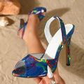 2026 new colorful ombre peep-toe high heel sandals - women's stiletto sexy open toe vacation style shoes