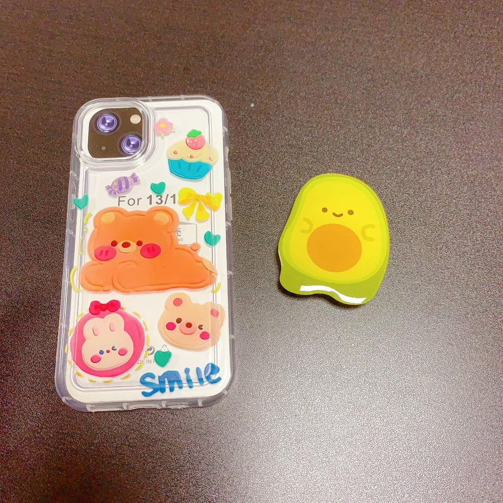 Creative desktop lazy stand melody kuromi/white rabbit/violent bear cartoon cute foldable mobile phone stand