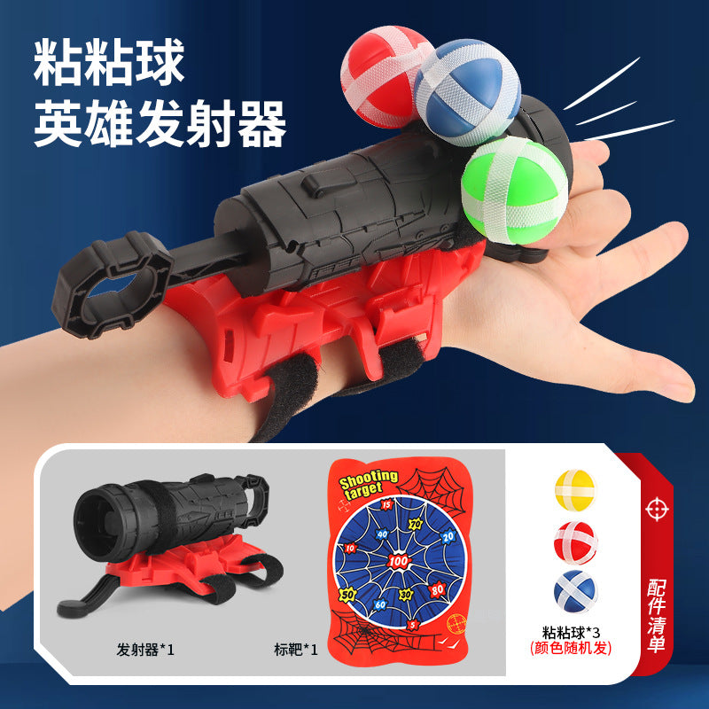 spider launcher sticky ball target ejection ball gun wrist jet indoor dart men kids toys
