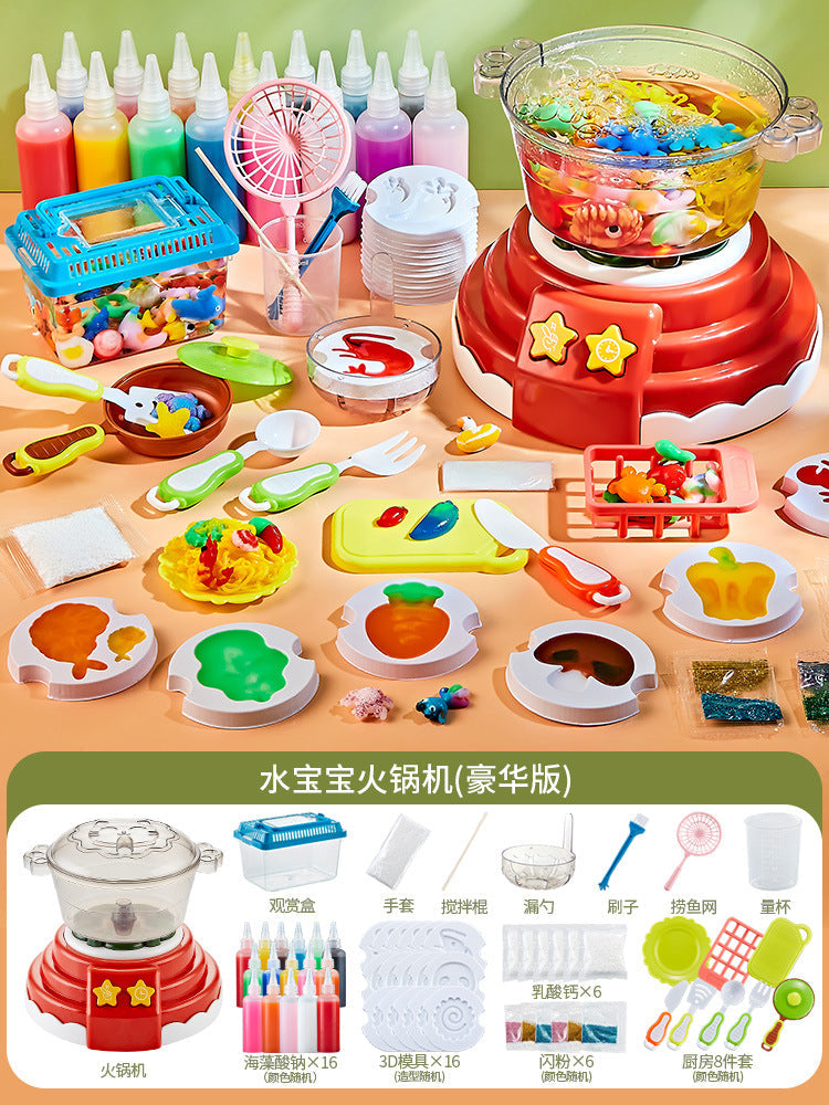 Mushroom water baby children DIY handmade magic water elf kitchen toy puzzle boy girl birthday gift