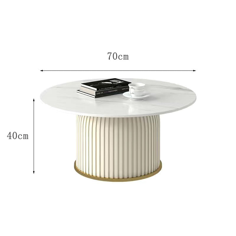Nordic rock slab living room coffee table set - new light luxury modern small apartment creative trendy round side table