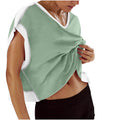 new arrival: women's casual fashion hollow-out solid color v-neck short sleeve yoga t-shirt top