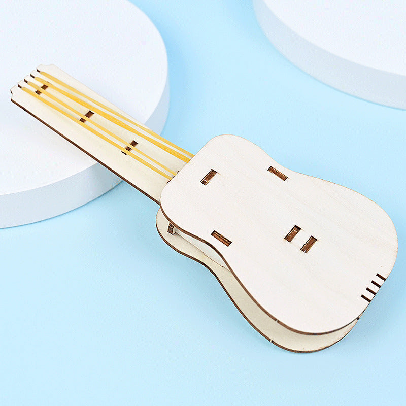 Rubber band guitar kindergarten DIY handmade technology small production, puzzle science experiment small invention teaching aids materials