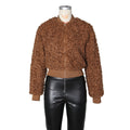 European and american fashion women's faux lambswool cropped jacket loose plush baseball jacket outerwear - /tiktok
