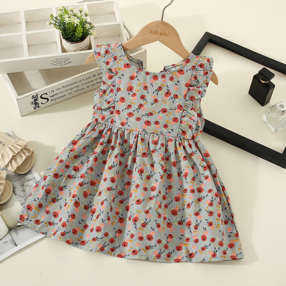Girls' skirt, elementary school girl's summer simple style dress, children's princess dress, summer one-piece dropshipping