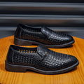 Genuine soft leather men's leather shoes summer leather sandals men's hollow-out clogs soft leather casual leather sandals breathable men's shoes